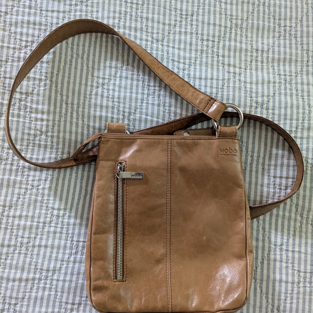 Hobo Tan Leather Crossbody Bag